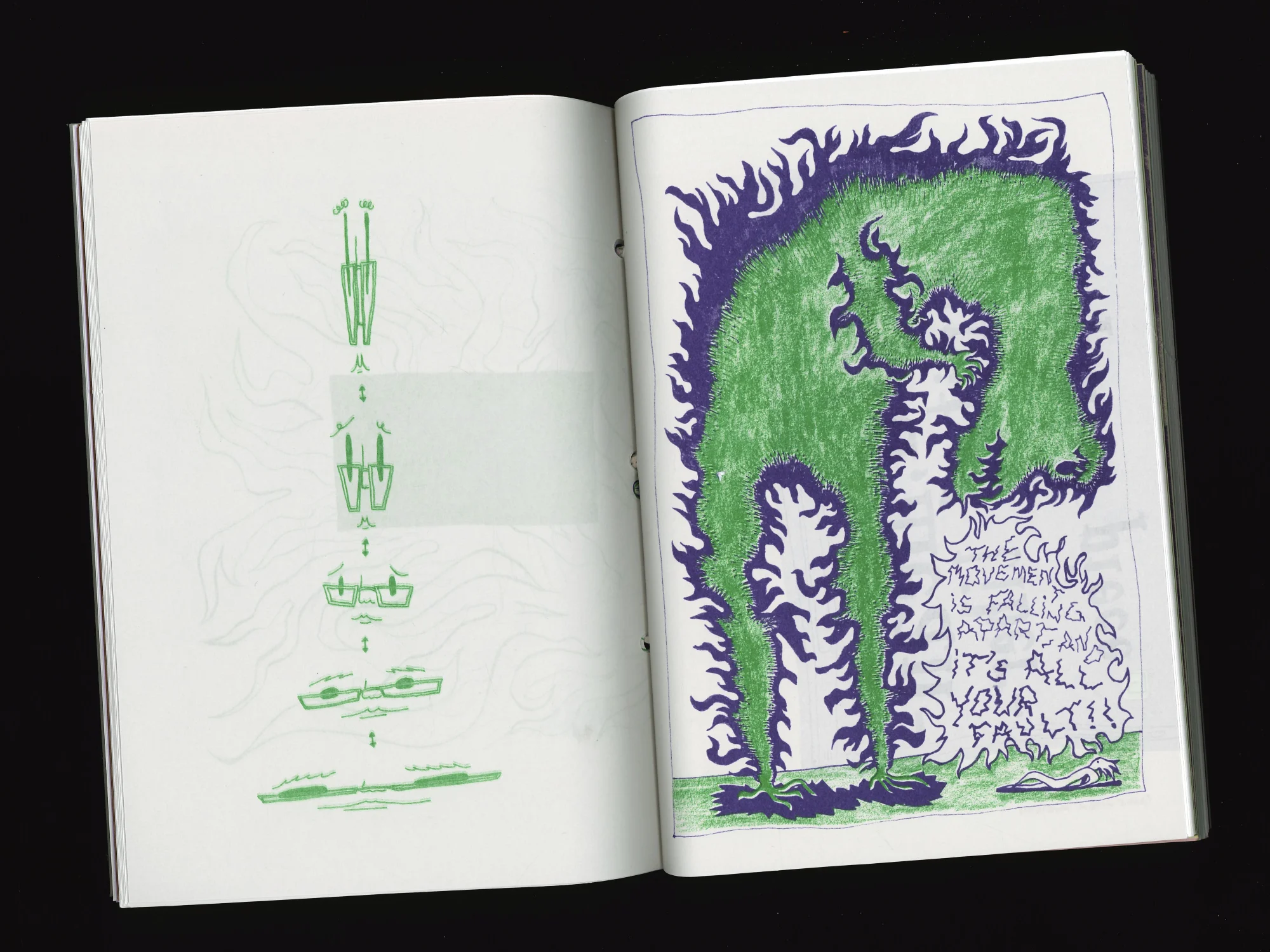 scan of spread from book, showing some single-page works.